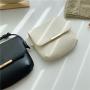 Korea Style New Fashion Trend Cross Bag Solid Color Simple Single Shoulder Bag Pu Retro Flip Small Square Little Black Bag