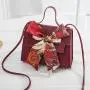Wholesale factory cheap price women handbag 2024 fashion shoulder crossbody bag silk scarf lychee grain smallsquare bag