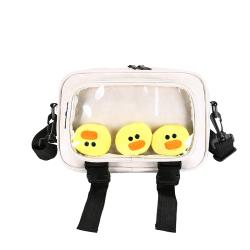 Ita bag manufacturer customized Ita shoulder bag with clear PVC window customized design Ita bag for display pins