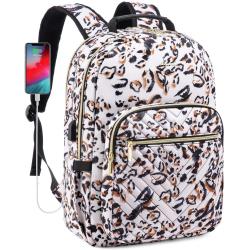 2023 LOVEVOOK New flower print college office business stylish usb computer rucksack 15.6inch travel women's laptop backpack