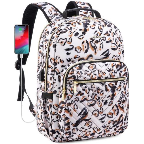 2023 LOVEVOOK New flower print college office business stylish usb computer rucksack 15.6inch travel women's laptop backpack
