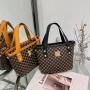Good Selling Pu leather bucket women's tote bags messenger bags print shoulder mobile phone bags for Women