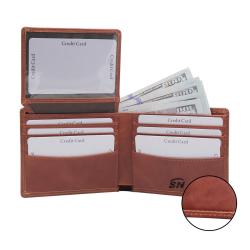 Wallet custom natural leather wallet ID flap pocket rfid minimalist high-end oil-waxed genuine leather men's wallet