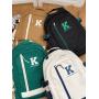 HR068 Simple Letter College Student Backpack Nylon Zipper Contrasting Colors Bag New Trend Waterproof Outdoor Leisure School Bag