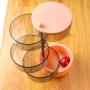 SN048 Earring Necklace Organizing Box 5 Layers Round Rotating pink Jewelry Storage Box Promotional Gifts Jewelry Organizer Case
