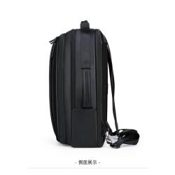 Wholesale Factory Large Capacity Business PU Backpack Expandable Black Computer Bag Waterproof Custom Logo