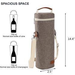 2021 New Wine Bag Promotion Portable Wine Cooler Single Wine Cooler Bag Insulated Bag for Delivery Single Bottle Travel Polybag