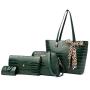 Alligator Bow New 4 Pieces Set Handbag Tote Bag Bucket Fashion Designer Women Bags Large Capacity Single Shoulder Crossbody Bag