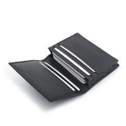 ZR114 Men's Leather Business Card Bag Lychee Pattern Top Layer Cow Leather Business Card Holder Stamped LOGO