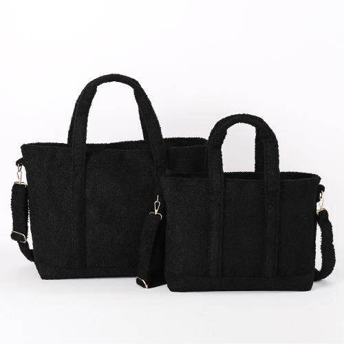 Keymay Winter Portable Large Women's Soft Fleece Teddy Shoulder Bag Velvet Plush Handbag Sherpa Tote Bag