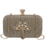 Wholesale wrinkle design party wedding bag lady chain shoulder bags bridal glitter metal clutches woman tassels evening bags