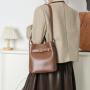 Wholesale Designer Cowhide Leather The Bucket Bags Ladies Vintage Shoulder Woman Crossbody Bags Custom For Women 2024 Supplier
