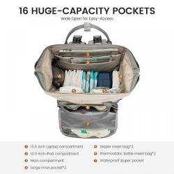 LOVEVOOK Diaper Bag Backpack Baby Bag with Changing Station Large Capacity Diaper Backpack for Mom Dads Waterproof Mommy Bag