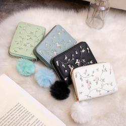 Short Embroidery Card Bag 2024 Ladies Coin Purse New Design Small Bag Female Wholesale Fashion Wallet Coin Purse