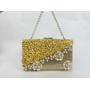 Acrylic Flower Rhinestone Pearl Pure Color Ladies Handbags PU Leather Square Shoulder Crossbody Bag Chain Women Hand Bags