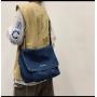 New Fashionable Crossbody Denim Bag Single Strap Canvas Satchel Waterproof Messenger Art Student Schoolbag for Men and Women