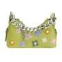2024 Custom Leather Shoulder Crossbody Bag For Women Sling Bag With Metal Flowers Charm