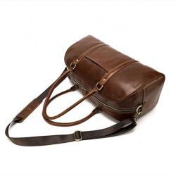 Factory Outlets Genuine Leather Travel Bag for Men Fashionable Retro Luggage Bags