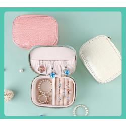 wholesale portable PU Leather Crocodile Print jewelry bag bracelet accessories ear studs ring Jewelry storage box