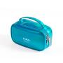 New custom laser pu cosmetic bag portable double layer colorful mirror leather storage bag custom logo