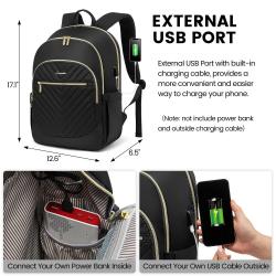 LOVEVOOK Water Resistant College School Student Bookbag Anti Theft Work Daypack 15.6 Inch Travel Laptop Backpacks for Women Men
