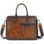 Custom 2024 Vegetable Tanned Genuine Leather Mens Bag Low MOQ Retro Briefcases Bags For Men