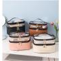 HR234 Ladies Fresh Sweet Makeup Bag Women's Storage Fashion Portable Cosmetic Bag Waterproof PU Travel Pleasant Trip Wash Bag