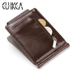 CUIKCA HF007 Wallet Card Holder Purse Slim Leather Mens Case Mini Women Men Casual Cover Minimalist Ladies Cow