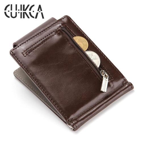 CUIKCA HF007 Wallet Card Holder Purse Slim Leather Mens Case Mini Women Men Casual Cover Minimalist Ladies Cow