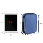 Blue Double Layer Travel Cosmetic Bag Case Makeup Organizer Bag with Handle Strap for Makeup