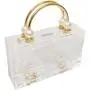 Custom 2024 Pearl metal handle Clear Handle Ladies Acrylic clear Clutch Bag Fashion Women Tote Bag Casual Wedding Evening Bag