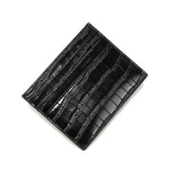 Slim Crocodile Embossed Leather First Layer Cowhide Id Card Holder Wallet Embossed Logo Credit Card Holder