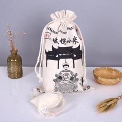 Printable LOGO drawstring dust-proof cotton bag