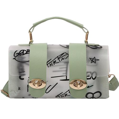 ZR500 Woman Bags Fashion Girl Transparent Splicing Graffiti Messenger Bag Single Shoulder Ladies phone Small Square Bag Female