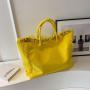 Hot Selling Korean letters tassel canvas bag large capacity women's handbag simple single shoulder tote bag custom logo