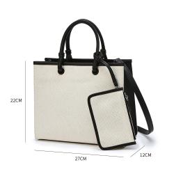 Most trending items right now Wholesale Durable Recycle Leather Shopping Bag Thick Tote Shoulder Handbags Canvas Bag For Girl