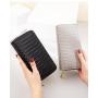 ZR573 Women's Wallet Long Handbag PU Double-layer Zipper Coins Wallet Purse Girl Stylish Weave Mobile Phone Bag Card Holder