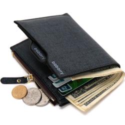 ZR332 2023 Business Men's Wallet Noble Fashion PU Zipper Change Big Money Card Bag for Father and Boyfriend