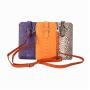 OEM Custom Made Unique Designer Luxury Women Ladies Genuine Snake Skin Leather Mobile Cell Phone Bag Leather Pouch With Strap