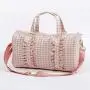 Keymay Popular RTS Stock Large Capacity Shoulder Bag Pink Gingham Ruffle Handbag Overnight Weekend Duffle Bag Travel Bag Luggage
