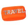 Wholesale Personalised Fabric Letter Patches Nylon Zipper Travel Toiletry Cosmetic Bags Nylon Makeup Pouch
