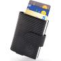 Wholesale business leather metal card holder wallet aluminium rfid pop up credit card holder