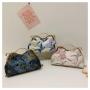 ZR586 Woman Oxford Cloth China Style Bag Daily Life Girl Chain Square Single Shoulder Crossbody Bag Girl Flower Party Dinner Bag