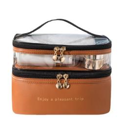 HR234 Ladies Fresh Sweet Makeup Bag Women's Storage Fashion Portable Cosmetic Bag Waterproof PU Travel Pleasant Trip Wash Bag