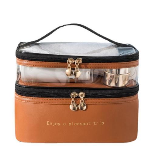 HR234 Ladies Fresh Sweet Makeup Bag Women's Storage Fashion Portable Cosmetic Bag Waterproof PU Travel Pleasant Trip Wash Bag