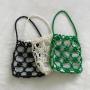Wholesale New Summer Handbag Casual Beaded Handbag Hollow Imitation Pearl High Quality Hand Woven Bag