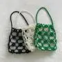 Wholesale New Summer Handbag Casual Beaded Handbag Hollow Imitation Pearl High Quality Hand Woven Bag