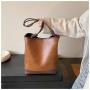 Big size bucket handbags for women luxury pu leather brown tote bags women handbags ladies luxury designer purses wholesale