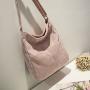Customized Korean Women's Leisure Plush Fabric Canvas Tote Bag Portable Vintage Handbag Handmade