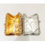Handmade Crystal hollowed-out chain shoulder diamond evening bag clutch small square glass dress women's bag
